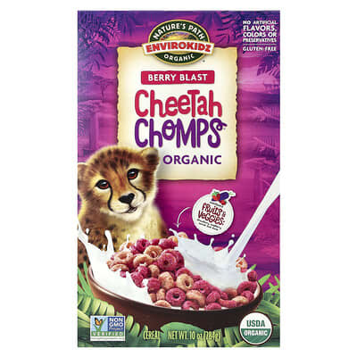 EnviroKidz, Organic Cheetah Chomps® Cereal, Berry Blast , 10 oz (284 g)