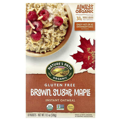 Organic Instant Oatmeal, Brown Sugar Maple, 8 Packets, 11.3 oz (320 g)