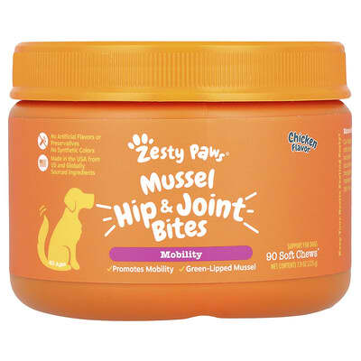 Лакомство Zesty Paws Mussel Hip & Joint Bites для собак 225 g