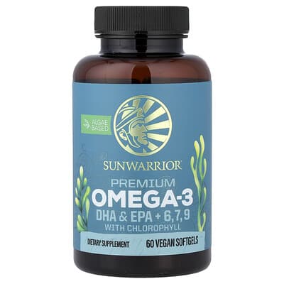Premium Omega-3, DHA & EPA + 6, 7, 9 With Chlorophyll, 60 Vegan Softgels