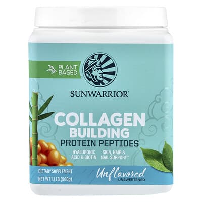 Коллагеновые протеиновые пептиды Sunwarrior, без вкуса, 1.1 lb (500 g)