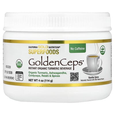 Superfoods, GoldenCeps®, Organic Turmeric with Ashwagandha, Cordyceps, and Reishi, 4 oz (114 g)