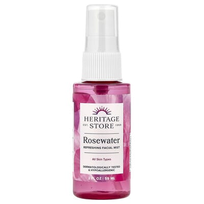 Освежающий мист для лица с розовой водой, 2 fl oz (59 ml)