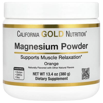 Magnesium Powder Beverage, Orange, 13.4 oz (380 g)
