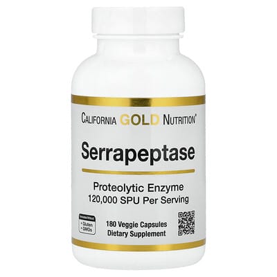 Serrapeptase, Proteolytic Enzyme, 120,000 SPUs, 180 Veggie Capsules