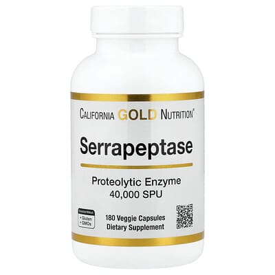 Serrapeptase, Proteolytic Enzyme, 40,000 SPUs, 180 Veggie Capsules