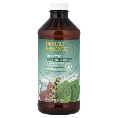 Desert Essence ополаскиватель для полости рта с пребиотиками, мята, 15.8 fl oz (467 ml)