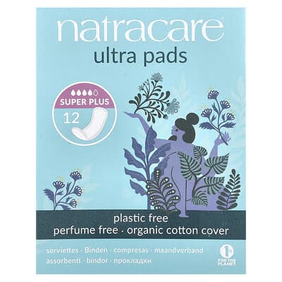 Ultra Pads, Organic Cotton Cover, Super Plus, 12 Pads