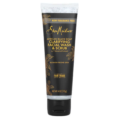 African Black Soap, Exfoliating Face Wash & Scrub with Tamarind Extract, 4 oz (113 g)