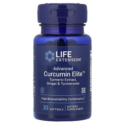 Экстракт куркумы Advanced Curcumin Elite™, имбирь и турмероны, 30 мягких капсул