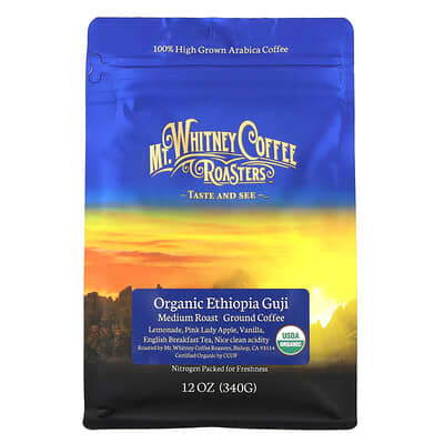 Organic Ethiopia Guji, Ground Coffee, Medium Roast, 12 oz (340 g)