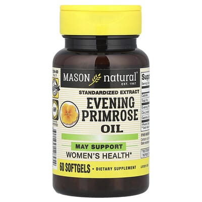 Evening Primrose Oil, Standardized Extract, 60 Softgels (500 mg per Softgel)