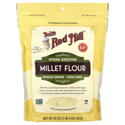 Мука из проса каменного помола Bob's Red Mill, цельнозерновая, 20 oz (567 g)