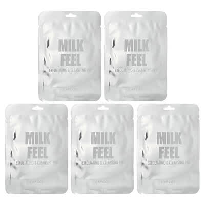 Очищающие диски Lapcos Milk Feel, Exfoliating & Cleansing Pad, 5 шт, 0.24 oz (7 g) Each