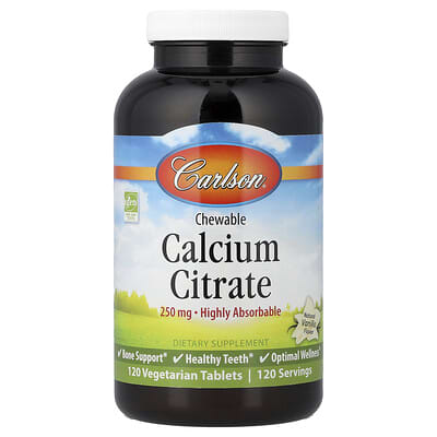 Chewable Calcium Citrate, Natural Vanilla, 250 mg, 120 Vegetarian Tablets