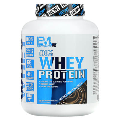100% Whey Protein, Double Rich Chocolate, 5 lb (2.268 kg)