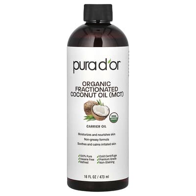 Organic Fractionated Coconut Oil  (MCT), 16 fl oz (473 ml)