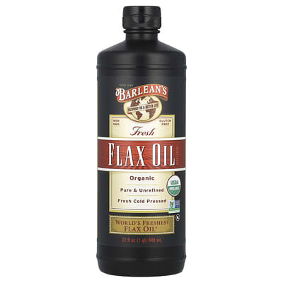 Органическое свежее льняное масло, 32 fl oz (946 ml)