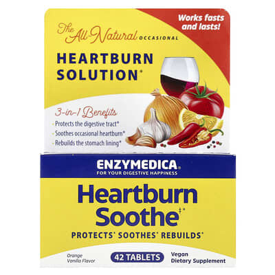 Heartburn Soothe Chewable, Orange Vanilla, 42 Tablets