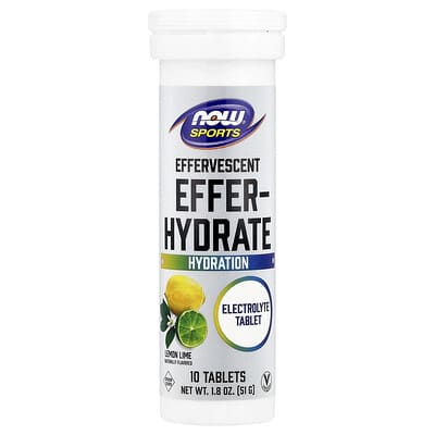 Sports, Effer-Hydrate, лимон-лайм, 10 таблеток, 1.8 oz (51 g)