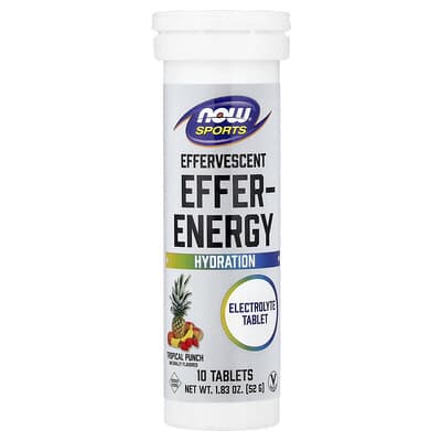 Шипучие таблетки Effer-Energy Tropical Punch, 10 шт, 1.83 oz (52 g)