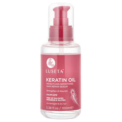 Keratin Oil, Weightless Smoothing Hair Repair Serum, 3.38 fl oz (100 ml)
