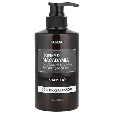 Шампунь Kundal, мед и макадамия, цветение вишни, 16.9 fl oz (500 ml)