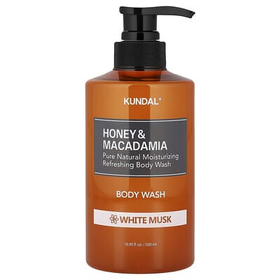 Kundal Гель для душа White Musk, Honey & Macadamia, 16.9 fl oz (500 ml)