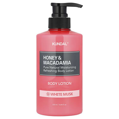 Лосьон для тела Kundal Honey & Macadamia, White Musk, 16.9 fl oz (500 ml)