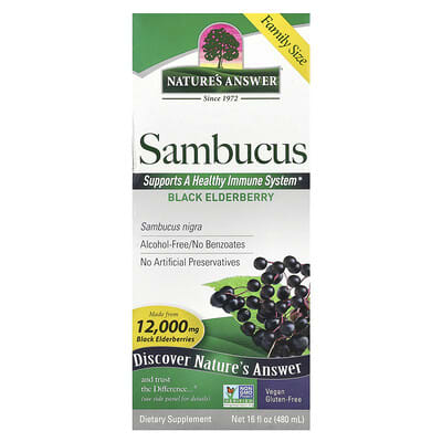 Sambucus, черная бузина, без спирта, 2,500 мг, 16 fl oz (480 ml)