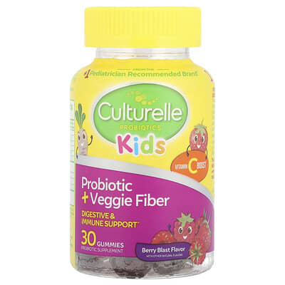 Kids, Probiotic + Veggie Fiber Gummies, Berry Blast , 30 Gummies