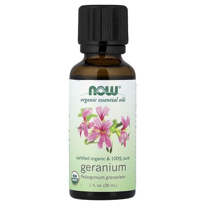 Essential Oils, Organic Geranium, 1 fl oz (30 ml)
