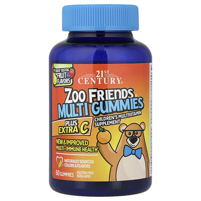 Zoo Friends® Multi Gummies, Plus Extra C, Great Tasting Fruit, 60 Gummies