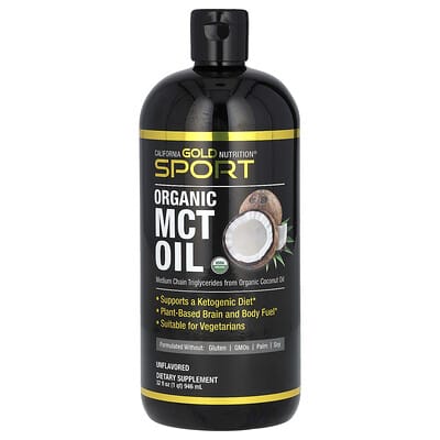 Sport, Organic MCT Oil, Unflavored, 32 fl oz (946 ml)