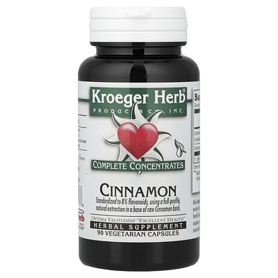 Kroeger Herb Co Complete Concentrates Cinnamon, 90 вегетарианских капсул