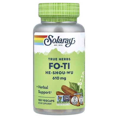Solaray True Herbs, Fo-Ti He-Shou-Wu, 610 mg, 100 вегетарианских капсул