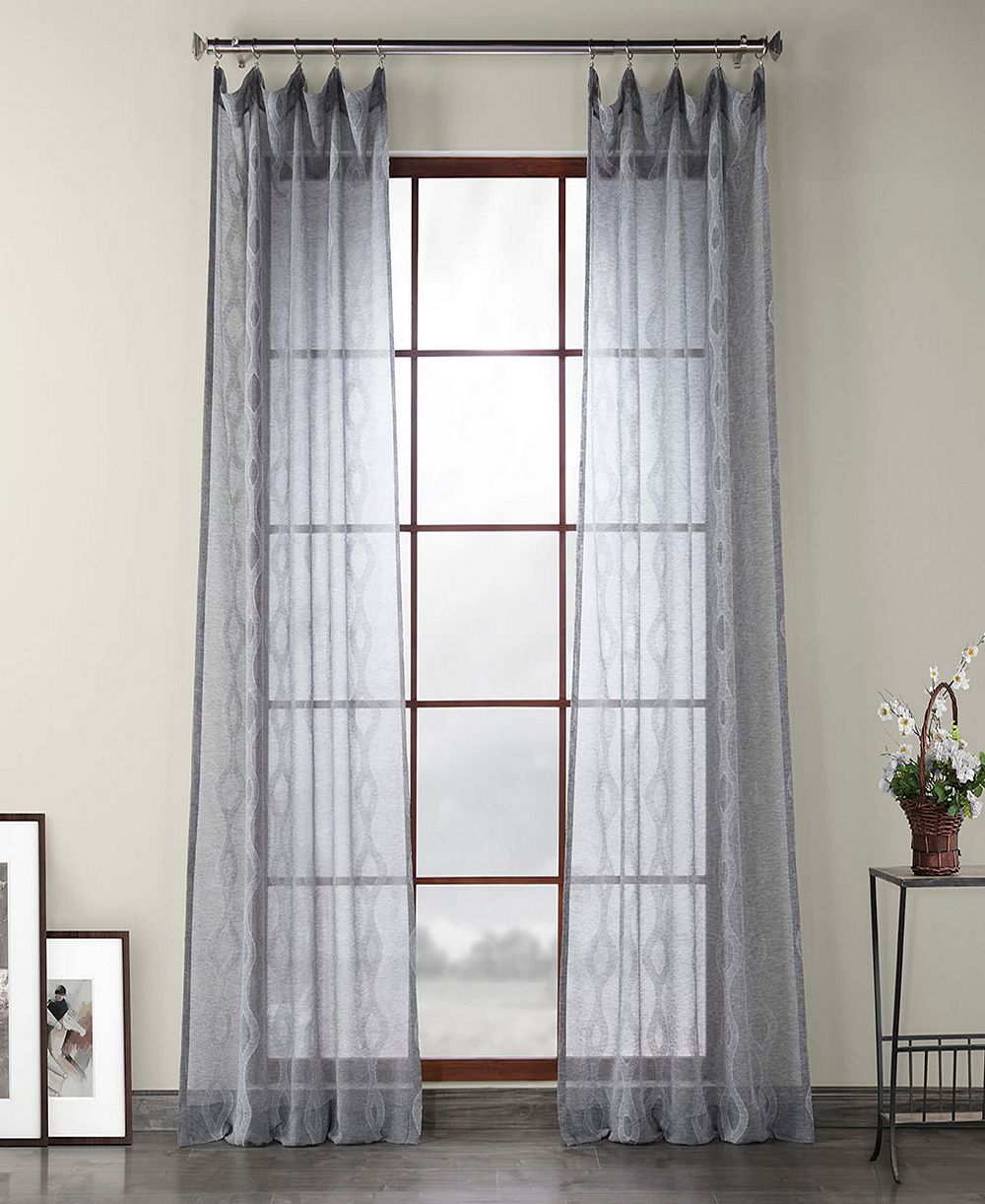 Тюль Half Price Drapes Vega Striped Patterned Faux Linen Sheer