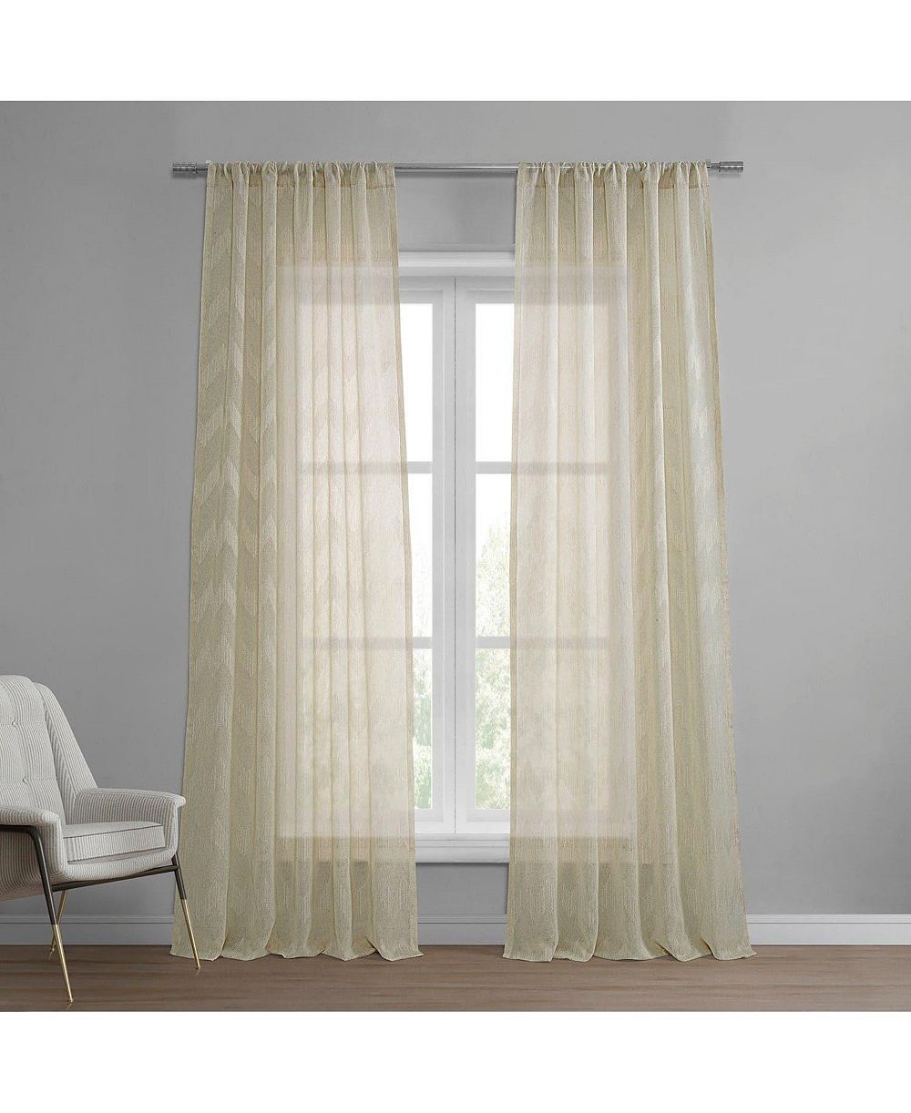 Тюль Half Price Drapes Sirius с полосатым узором из искусственного льна