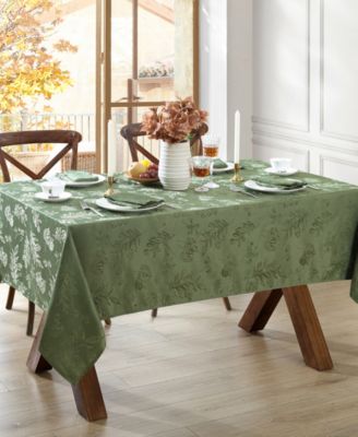 Elrene Elegant Woven Leaves Jacquard Damask Tablecloth, 60" x 102"
