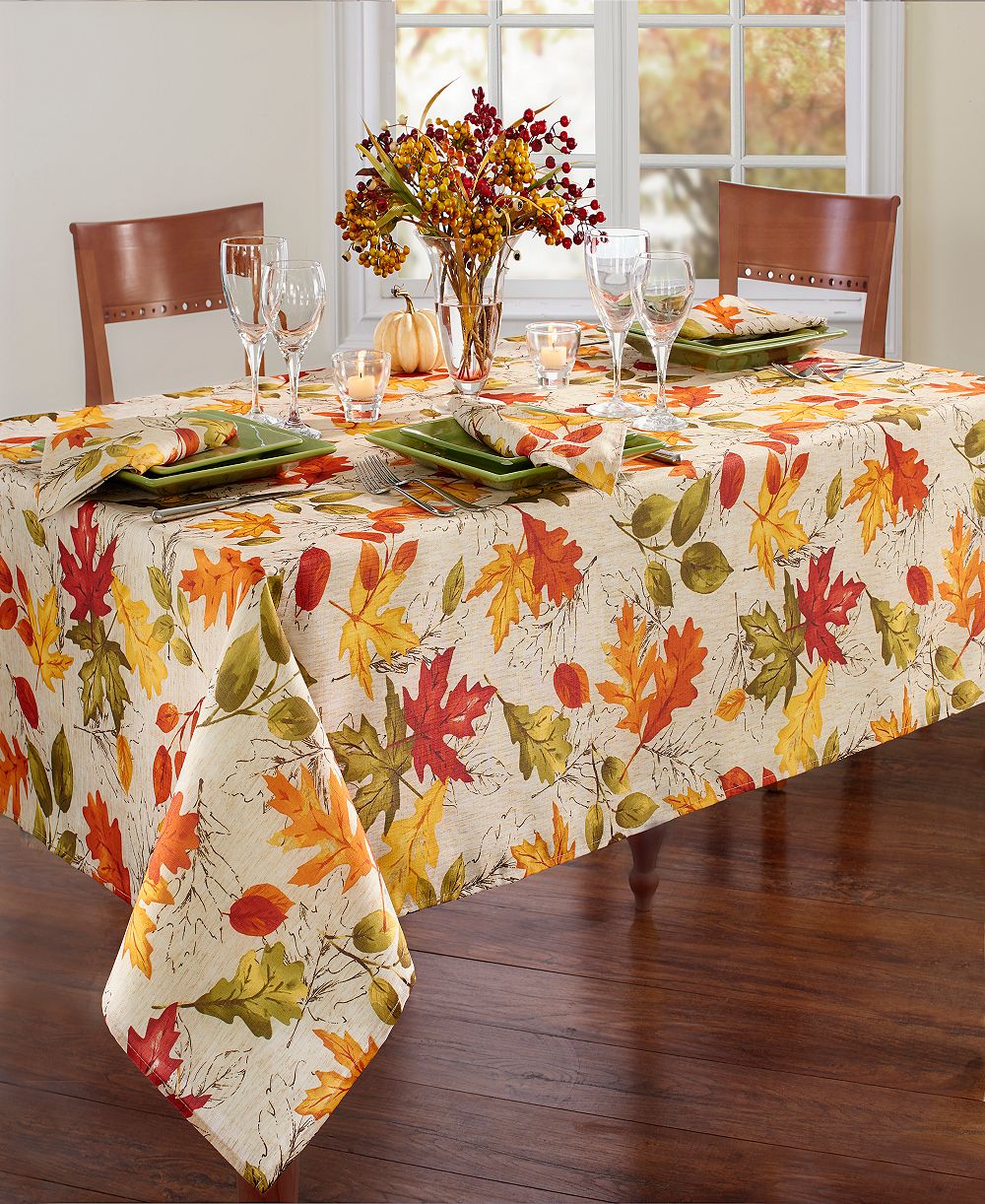 Скатерть Elrene Autumn Leaves Fall Printed 60" x 84" Oblong