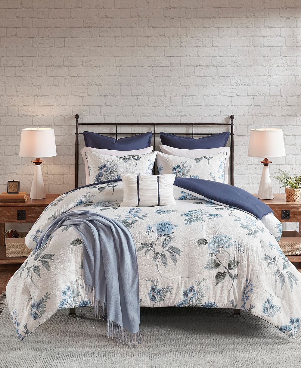 Madison Park Zennia Seersucker 7-Pc. Comforter Set, Full/Queen