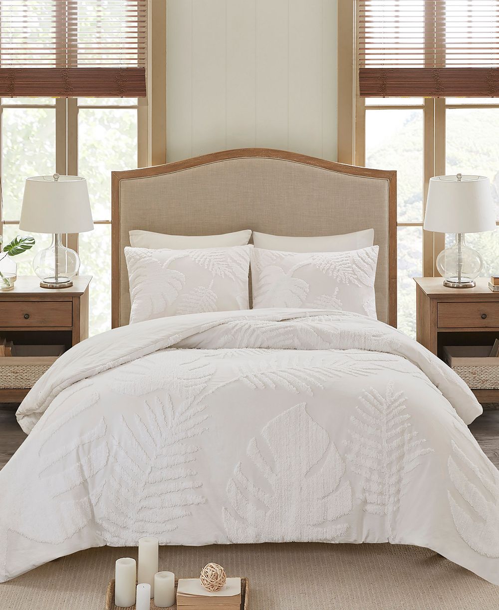 Madison Park Bahari Palm Tufted 3-Pc. Duvet Cover Set, King/California King