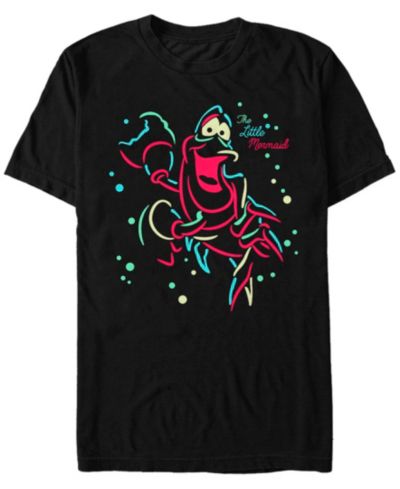 Мужская футболка Disney The Little Mermaid Neon Sebastian с коротким рукавом