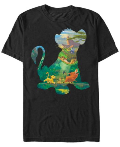 Disney Men's The Lion King Simba and Friends Silhouette Short Sleeve T-Shirt