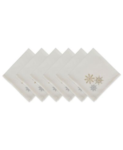 Design Imports Набор салфеток с вышивкой Sparkle Snowflakes, 6 шт
