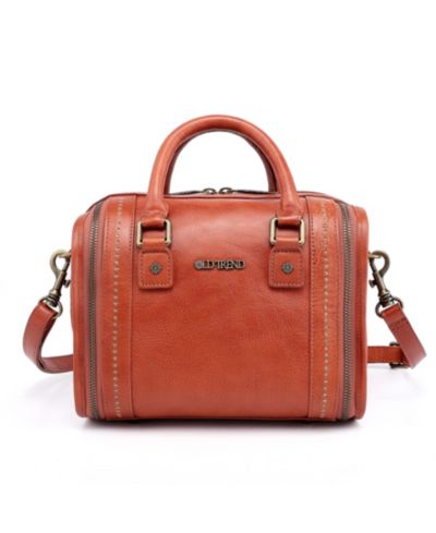 OLD TREND Mini Trunk Leather Top Handle Crossbody Bag