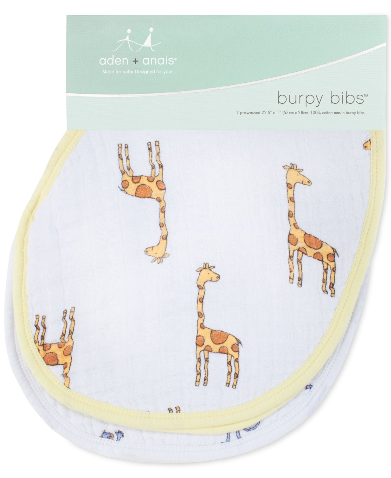 aden by aden + anais Baby Boys Jungle Printed Bibs, Pack of 2
