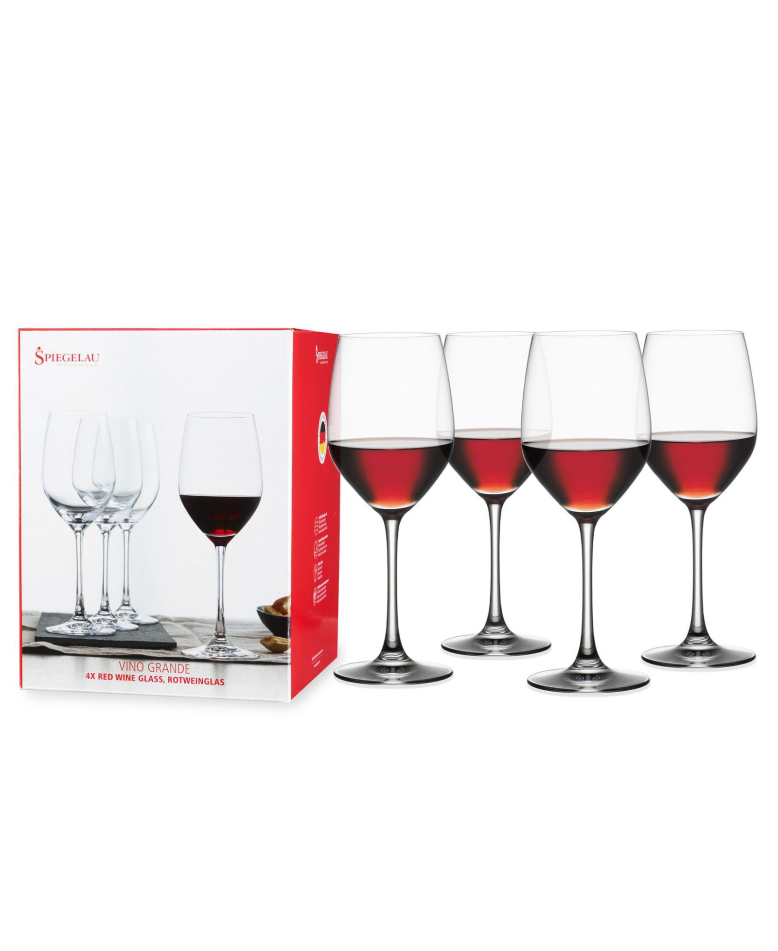 Spiegelau Vino Grande Red Wine Glasses, Set of 4, 15 Oz