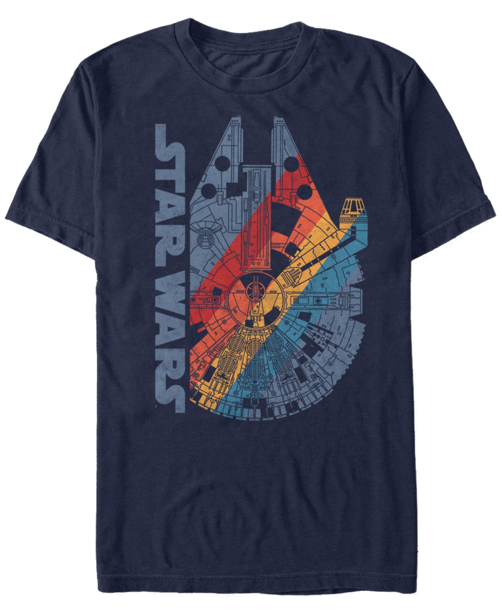 Star Wars Men's Classic Rainbow Millennium Falcon Logo Short Sleeve T-Shirt