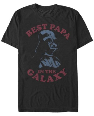 Star Wars Men's Classic Darth Vader Best Papa In The Galaxy Short Sleeve T-Shirt